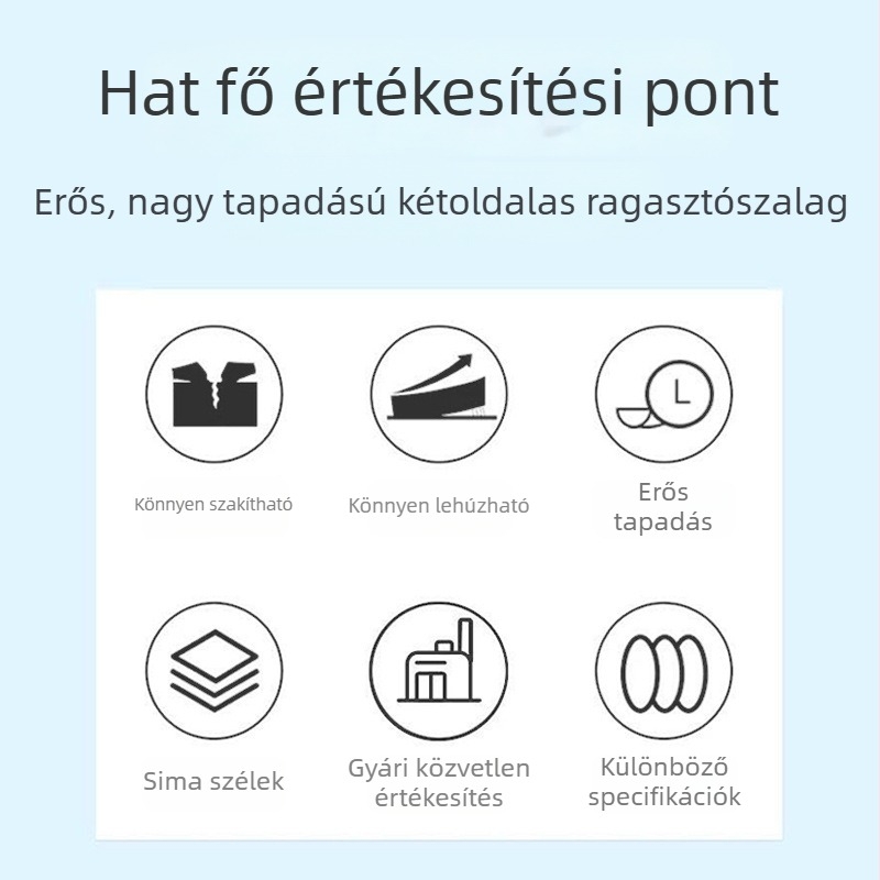 Fehér áttetsző gyapotpapír kétoldalas ragasztószalag, erős tapadással, forró ragasztó alapú ragasztóval, kézműveseknek és irodai felhasználásra
