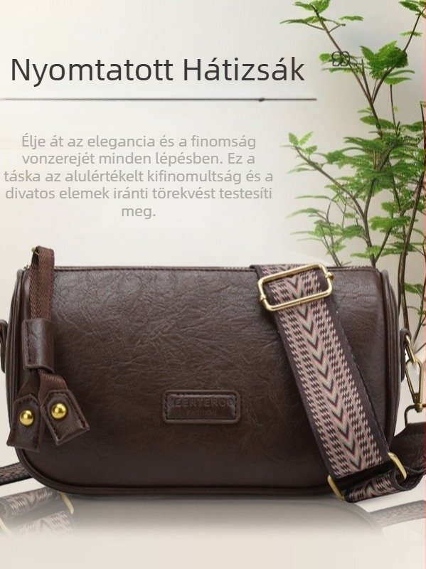 Női Boston táska Ins stílusban, széles vállpánttal, mindennapi crossbody táska