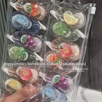 Zselés gyümölcs pillangó korrektor szalag, Instagram-stílusú, kiemelkedő esztétika, 3D-s átlátszó, kompakt és hordozható.
