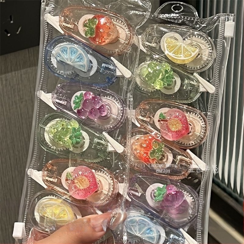 Zselés gyümölcs pillangó korrektor szalag, Instagram-stílusú, kiemelkedő esztétika, 3D-s átlátszó, kompakt és hordozható.