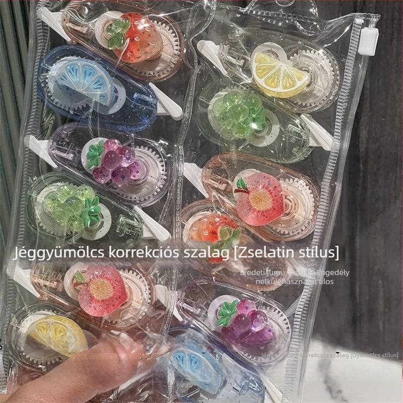 Zselés gyümölcs pillangó korrektor szalag, Instagram-stílusú, kiemelkedő esztétika, 3D-s átlátszó, kompakt és hordozható.