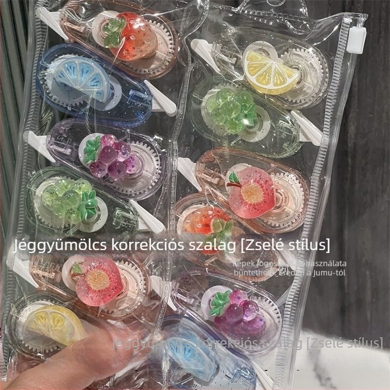 Zselés gyümölcs pillangó korrektor szalag, Instagram-stílusú, kiemelkedő esztétika, 3D-s átlátszó, kompakt és hordozható.