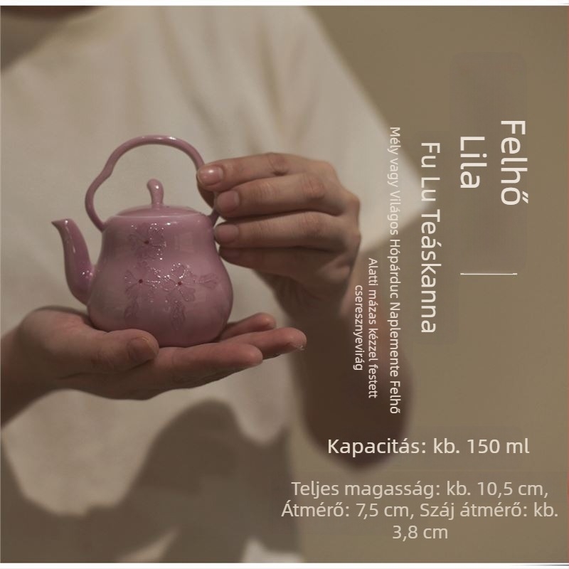 Yunxia Purple – Tradicionális kínai színvilágú teáskészlet gaiwannel és teáskannával – lila kerámia