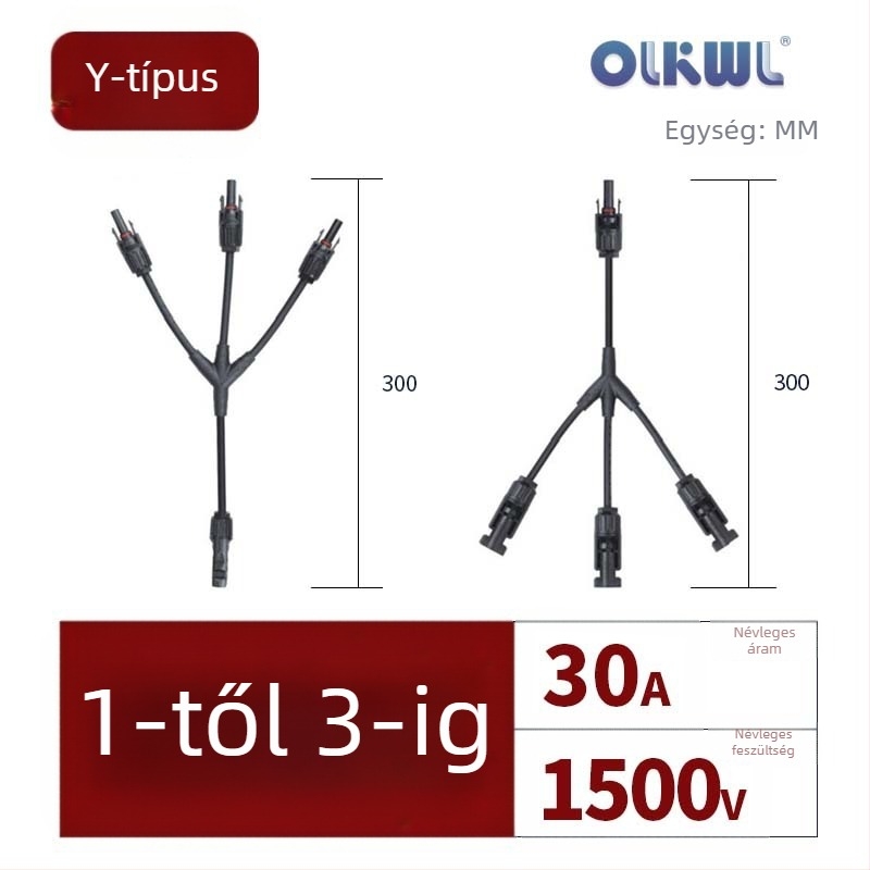 MC4 fotovoltaikus terminál, férfi és női csatlakozó, napelemhez