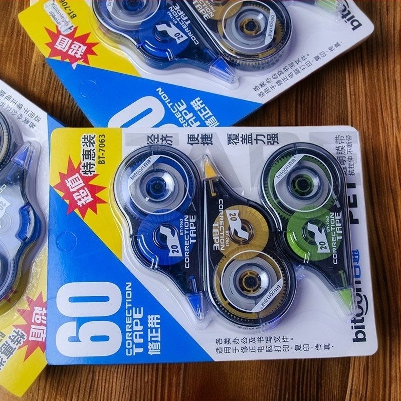 Baitong 7063 korrekciós szalag, 3 darabos készlet, ABS műanyag, fehér