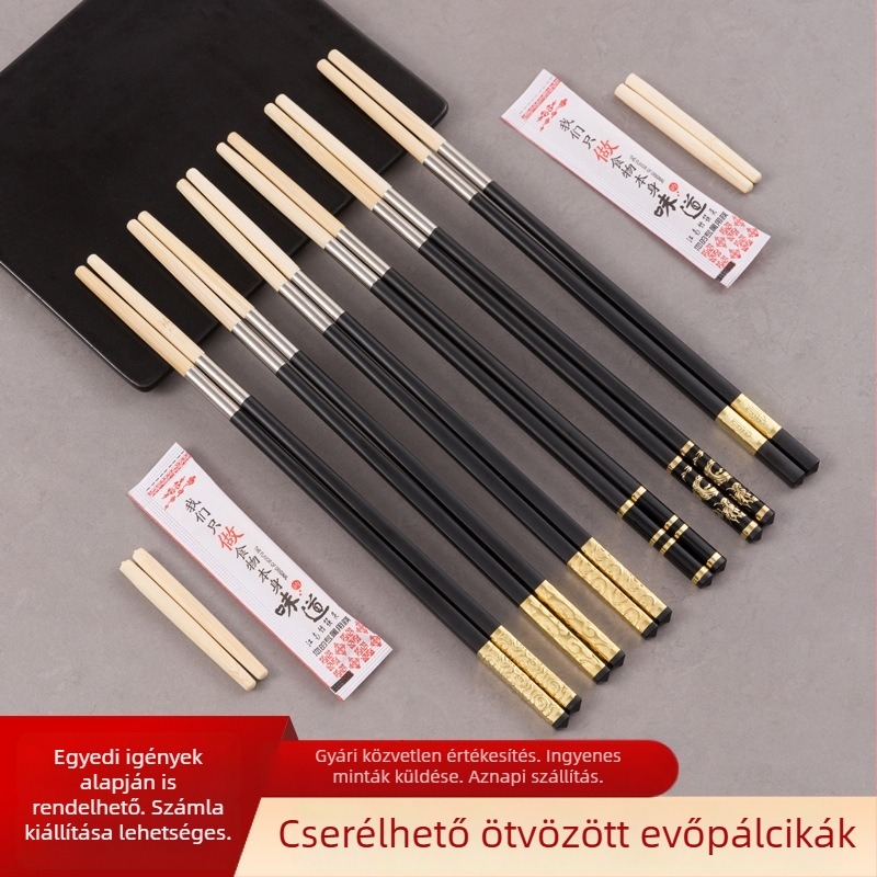 Egyszer használatos, cserélhető fejű evőpálcikák, hosszított kivitel forrófazékhoz, kereskedelmi szállodai használatra, csúszásmentes, penészálló.