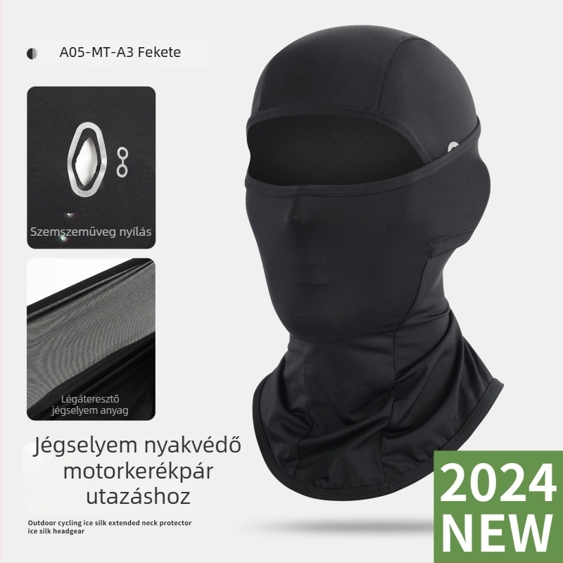 Motorkerékpárhoz napsütés elleni maszk – teljes arcvédő, Ice Silk anyag, UV-védett fejfedő