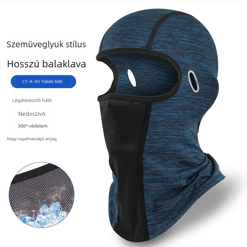 Motorkerékpárhoz napsütés elleni maszk – teljes arcvédő, Ice Silk anyag, UV-védett fejfedő