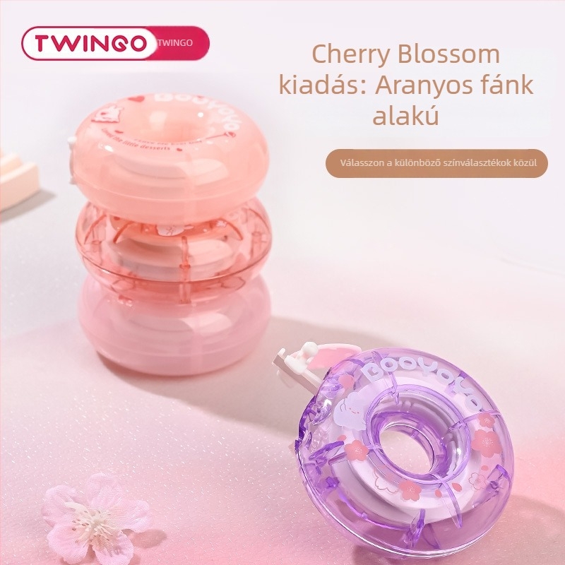 TG-B7316 Textil korrekciós szalag Donut mintával, aranyos lányos dizájn iskolásoknak