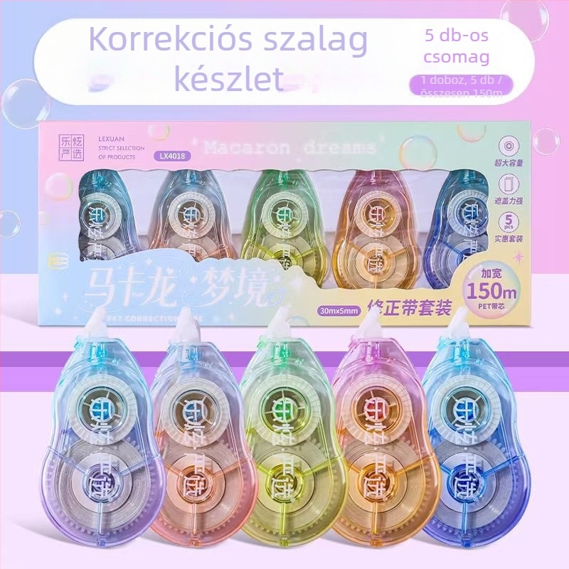 Le Xuan 150 m gradient színű, halk korrigáló szalag – 5 darabos készlet nagy kapacitású korrigáláshoz, sima javítás