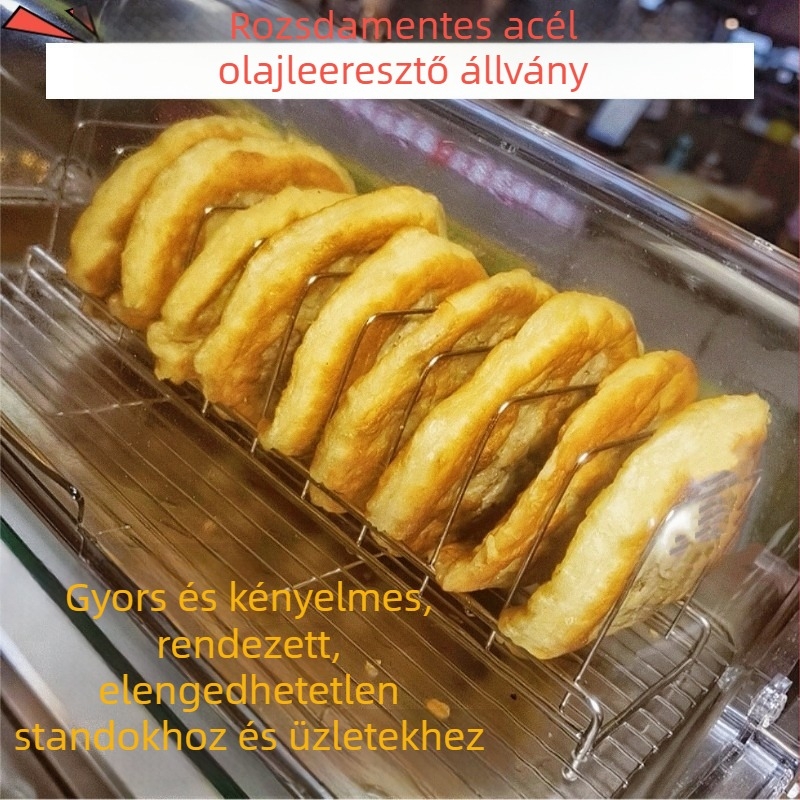 Rozsdamentes acél olajlevezető rács húsos piték kiállításához grillen