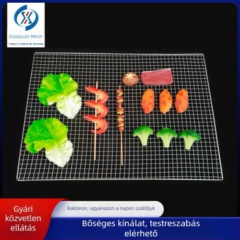 Egyszer használható, hordozható galvanizált négyszög grillháló a szabadban történő kempingezéshez