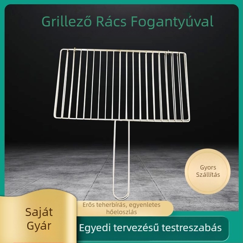 Rozsdamentes acél négyszögletes grillsütő rács, élelmiszer-minőségű