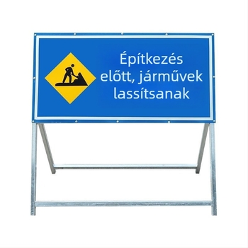 Összecsukható reflexiós irányjelző útépítéshez – előre, járművek áthaladásának tiltása és kerülőjelzés