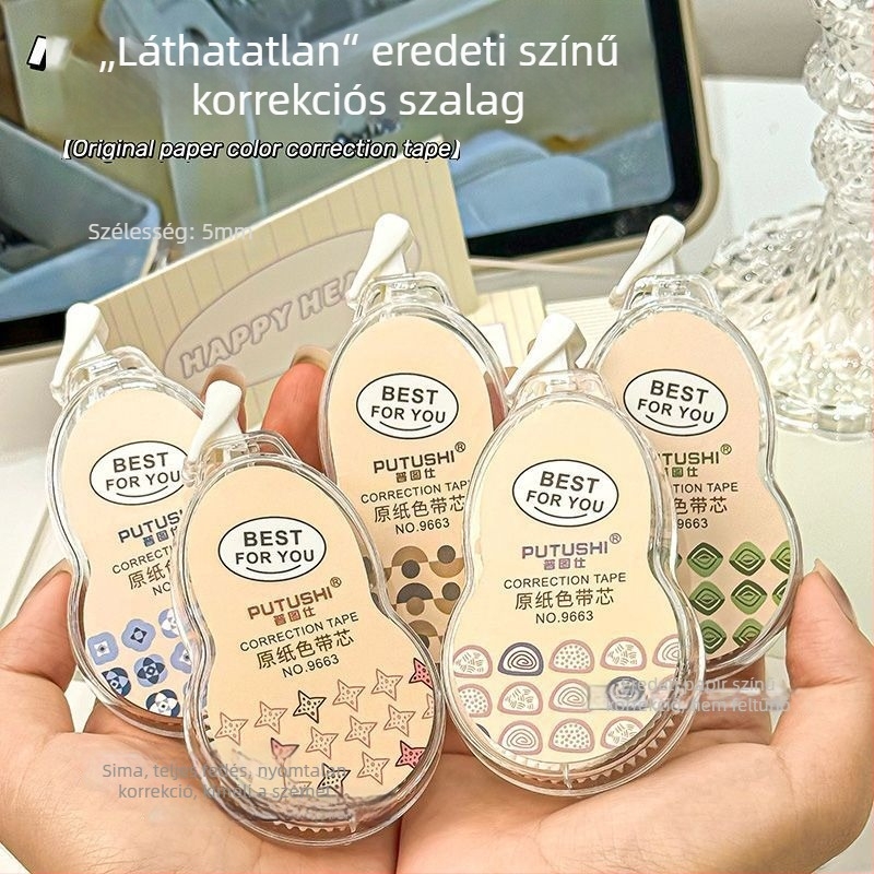 Weichuang Gourd Láthatatlan bézs korrekciós szalag általános iskolás diákok számára, sima és halk, 5 vagy 10 darabos készlet