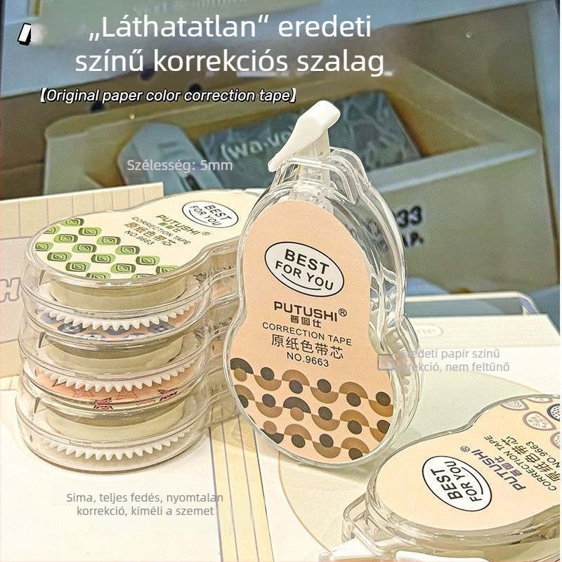 Weichuang Gourd Láthatatlan bézs korrekciós szalag általános iskolás diákok számára, sima és halk, 5 vagy 10 darabos készlet
