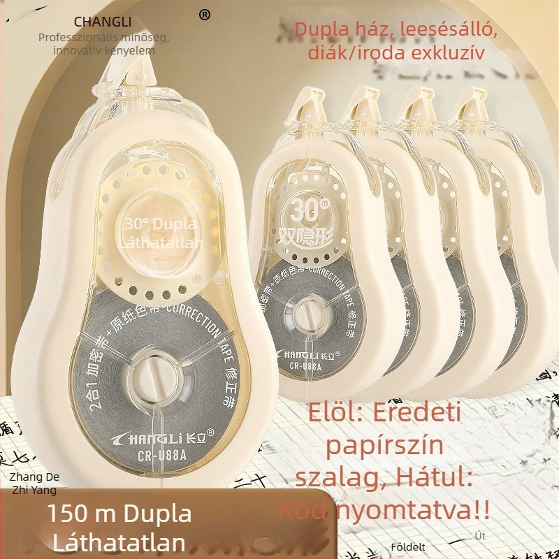 Hosszú élettartamú, láthatatlan korekciós szalag, bézs szemvédő maggal, tartós, nagy kapacitású, titkosított dizájn