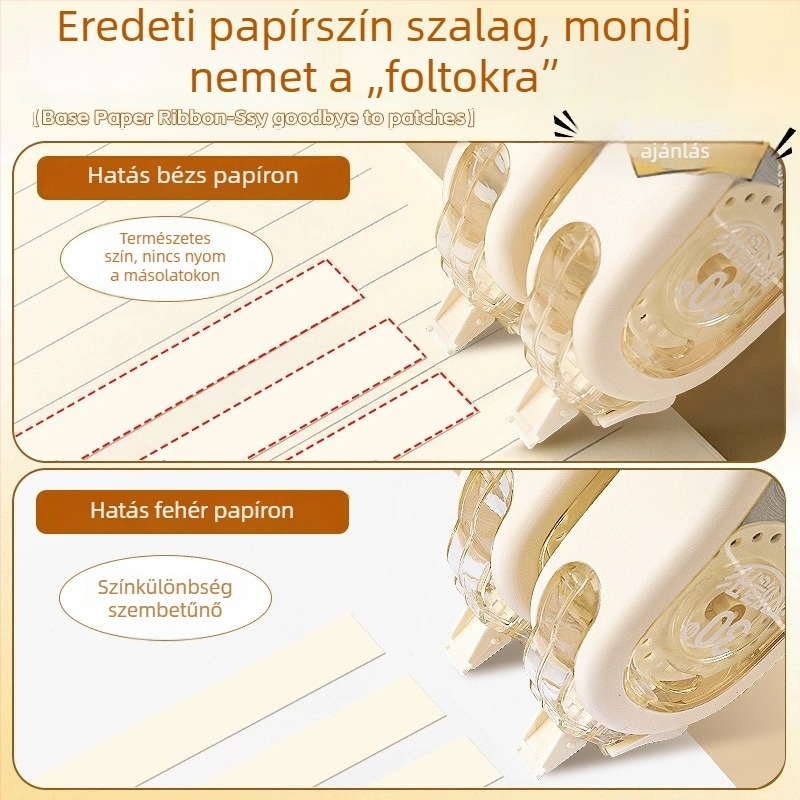 Hosszú élettartamú, láthatatlan korekciós szalag, bézs szemvédő maggal, tartós, nagy kapacitású, titkosított dizájn