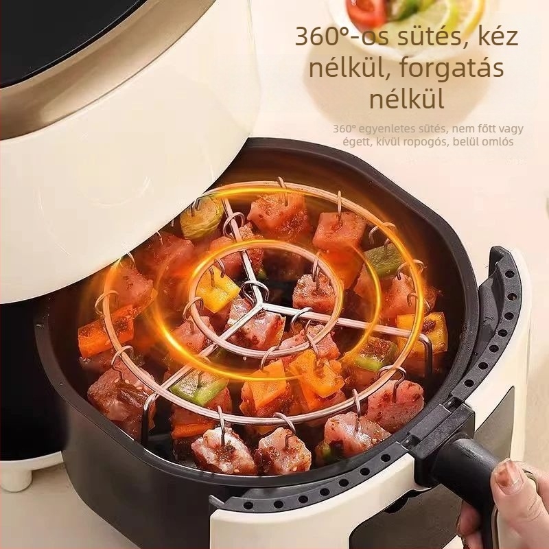 Függőleges BBQ grill légsütőhöz, rozsdamentes acélból, könnyen tisztítható