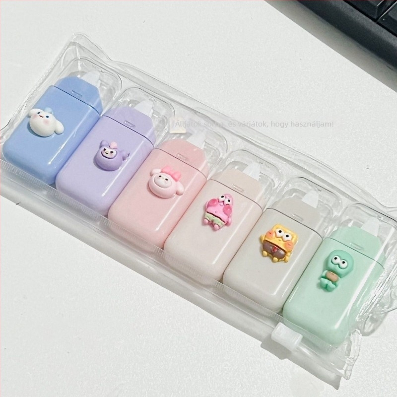 Rajzfilm témájú javítószalag, makaron stílus, 6,5×3 cm, kényelmes iskolai kellék