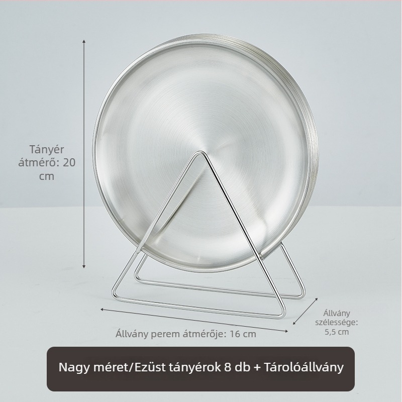 Koreai stílusú arany rozsdamentes acél csonttál tárolóállvánnyal, kerek kávézó tál, élelmiszer-minőségű, könnyű luxus grill tál