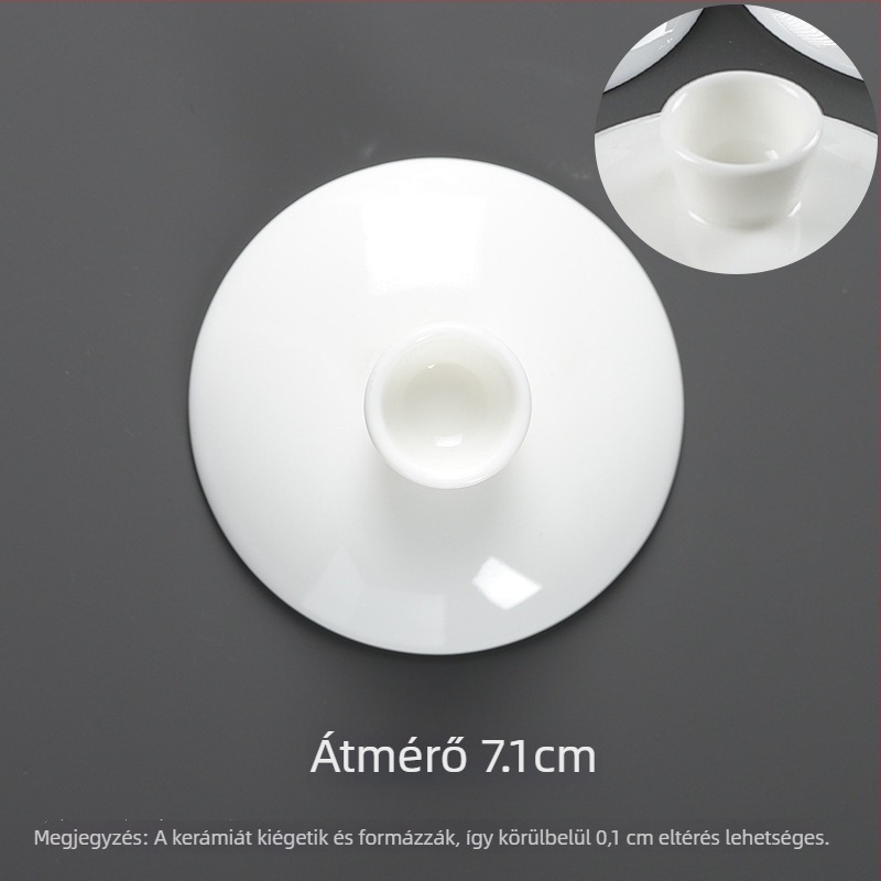 Fehér porcelán teás tál arany peremmel, egyszínű, csillagos ég dizájn