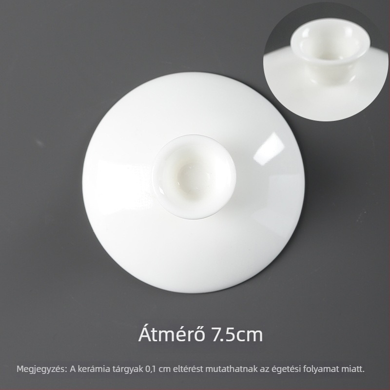 Fehér porcelán teás tál arany peremmel, egyszínű, csillagos ég dizájn