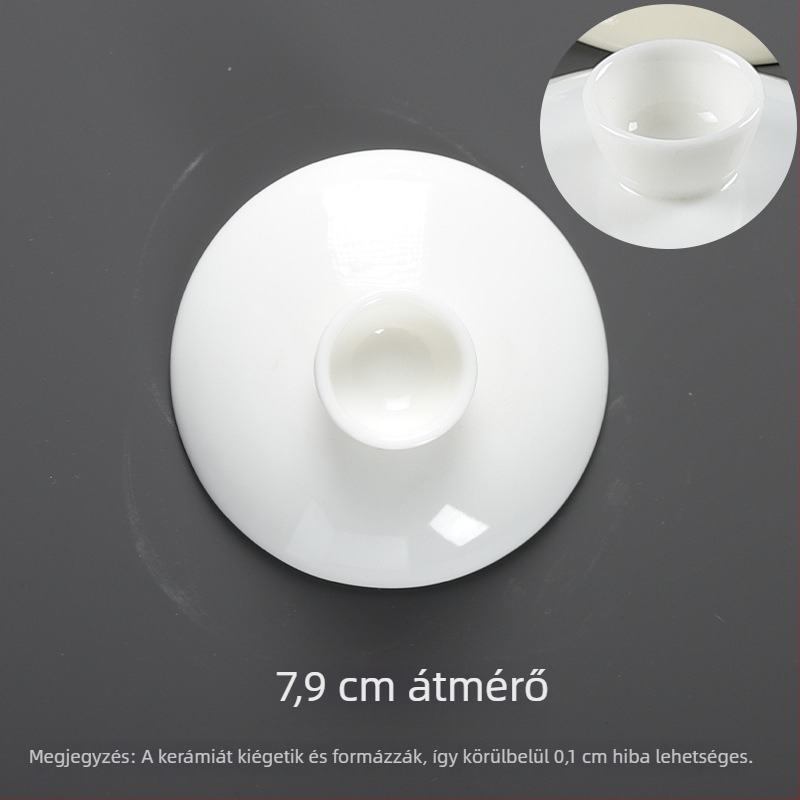 Fehér porcelán teás tál arany peremmel, egyszínű, csillagos ég dizájn