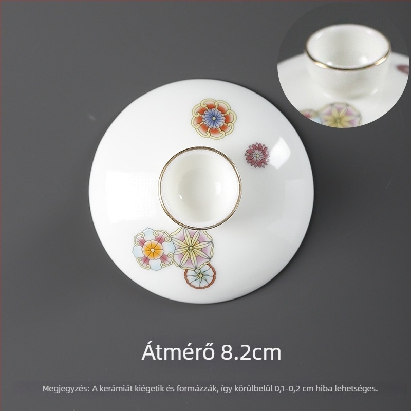 Fehér porcelán teás tál arany peremmel, egyszínű, csillagos ég dizájn
