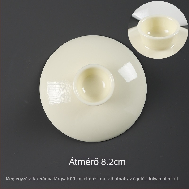 Fehér porcelán teás tál arany peremmel, egyszínű, csillagos ég dizájn
