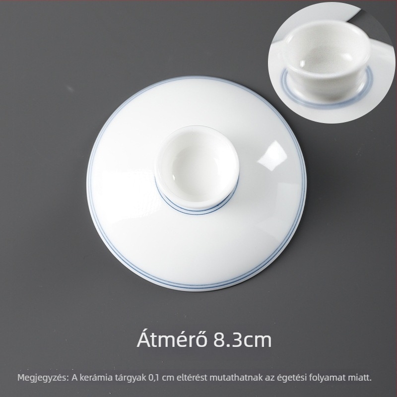 Fehér porcelán teás tál arany peremmel, egyszínű, csillagos ég dizájn
