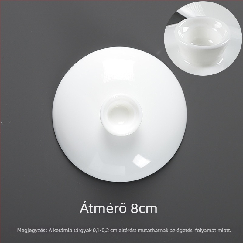 Fehér porcelán teás tál arany peremmel, egyszínű, csillagos ég dizájn