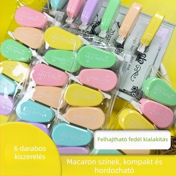 Mini helyesítő szalag készlet, aranyos és átlátszó szalagok általános iskolások számára, többfunkciós hordozható helyesítő szalagok
