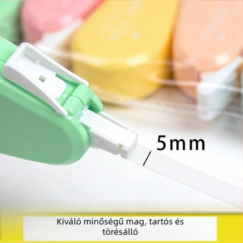 Mini helyesítő szalag készlet, aranyos és átlátszó szalagok általános iskolások számára, többfunkciós hordozható helyesítő szalagok