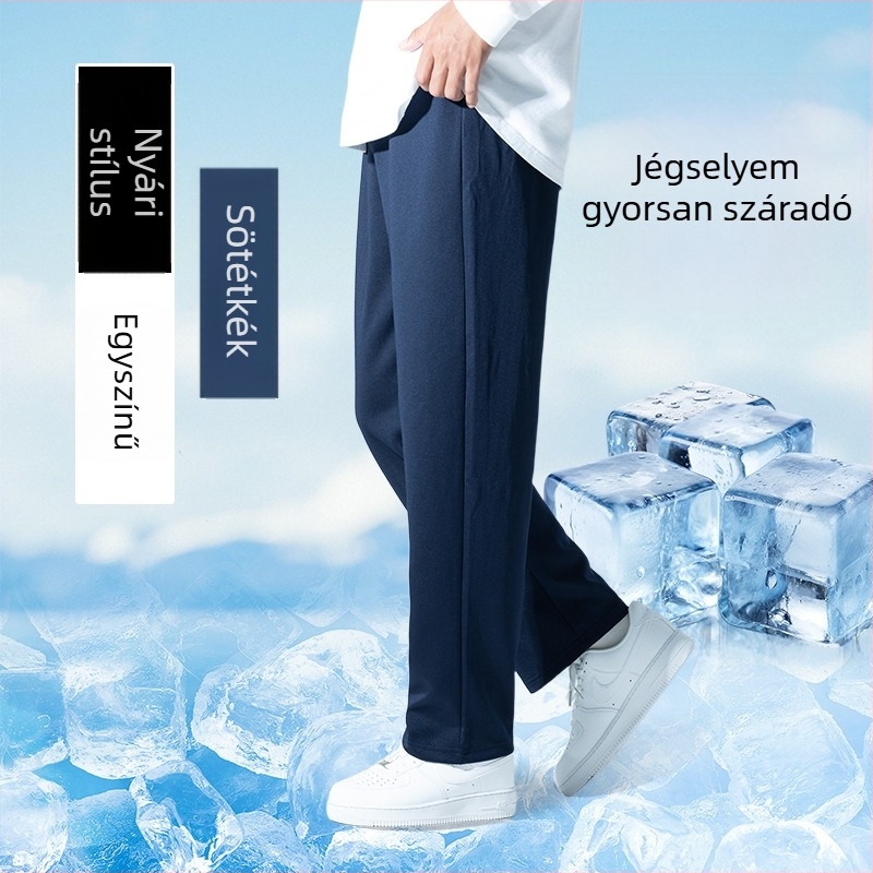 Sötétkék iskolai egyenruha nadrág, két csíkkal és egy csíkkal, fleece béléssel