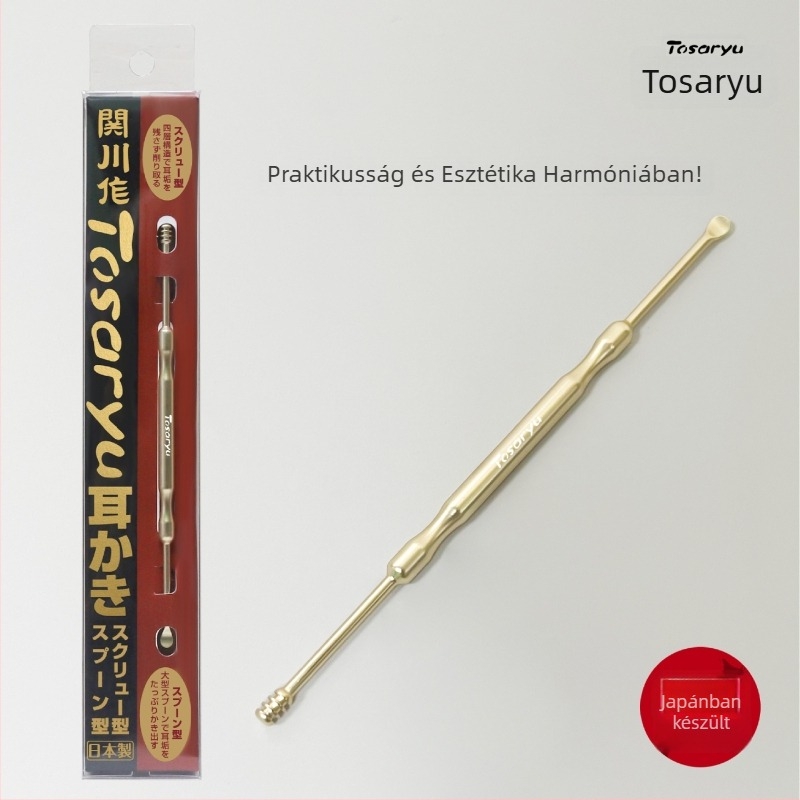 Sekikawa Kétfejű fülkanál rugós spirállal, rozsdamentes acél, rózsaszín arany