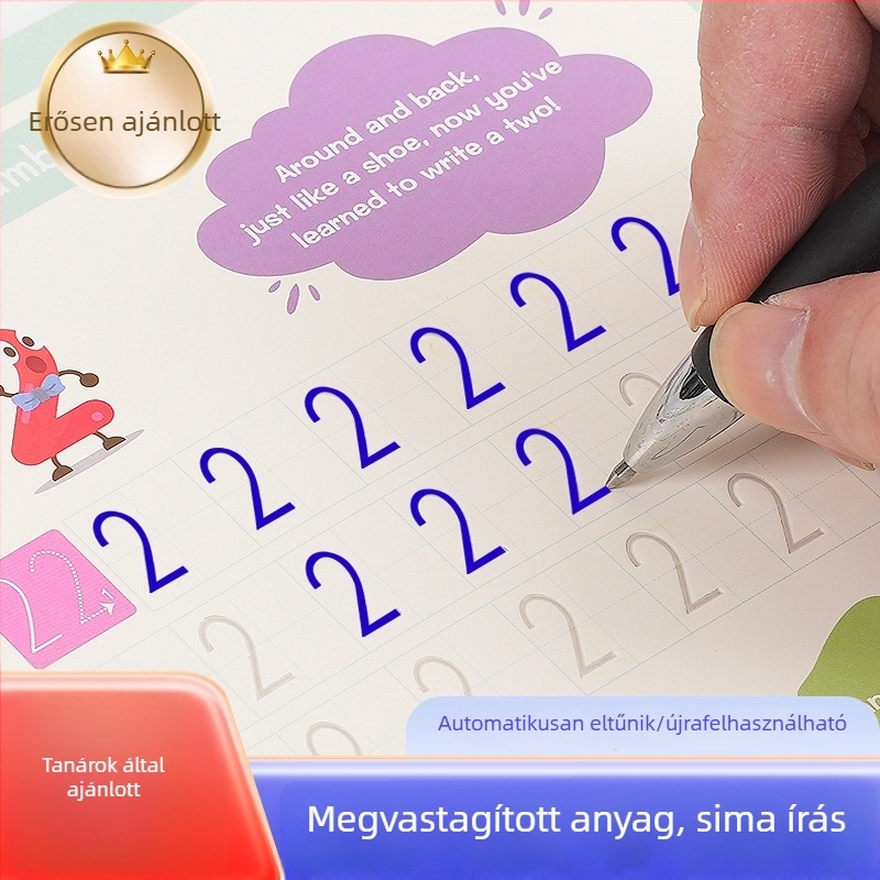 Gyerekeknek szóló barázdás írásgyakorlatok könyve — tollkontroll-edzés, angol változat, 5 darabos készlet