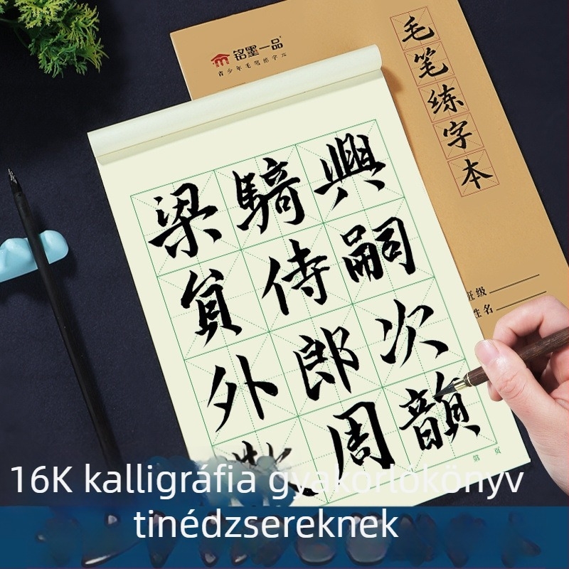 Általános iskolásoknak szóló kalligráfia gyakorlófüzet kezdő készlet, másolófüzet, puha ecsetes gyakorlat, Regular Script stílus