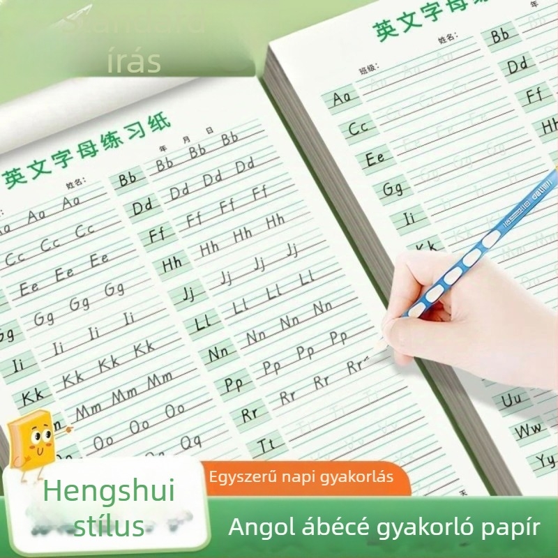 Hengshui-stílusú 26 angol betű kézírás gyakorlófüzet, 1–4. osztály számára