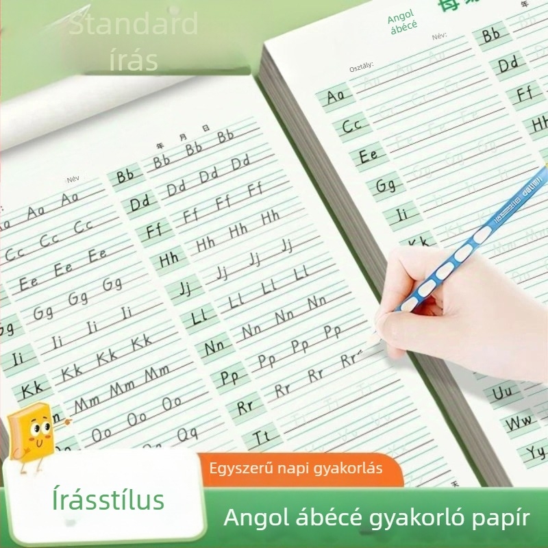 Hengshui-stílusú 26 angol betű kézírás gyakorlófüzet, 1–4. osztály számára