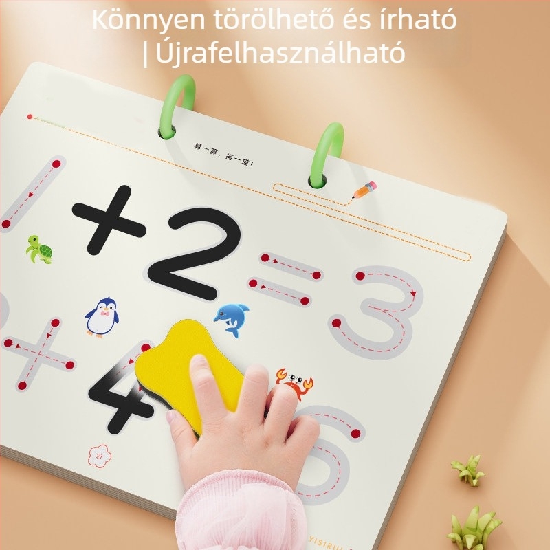 Óvodai íráskészség-fejlesztő gyakorlófüzet törölhető papírral – alapvető írásgyakorlatok
