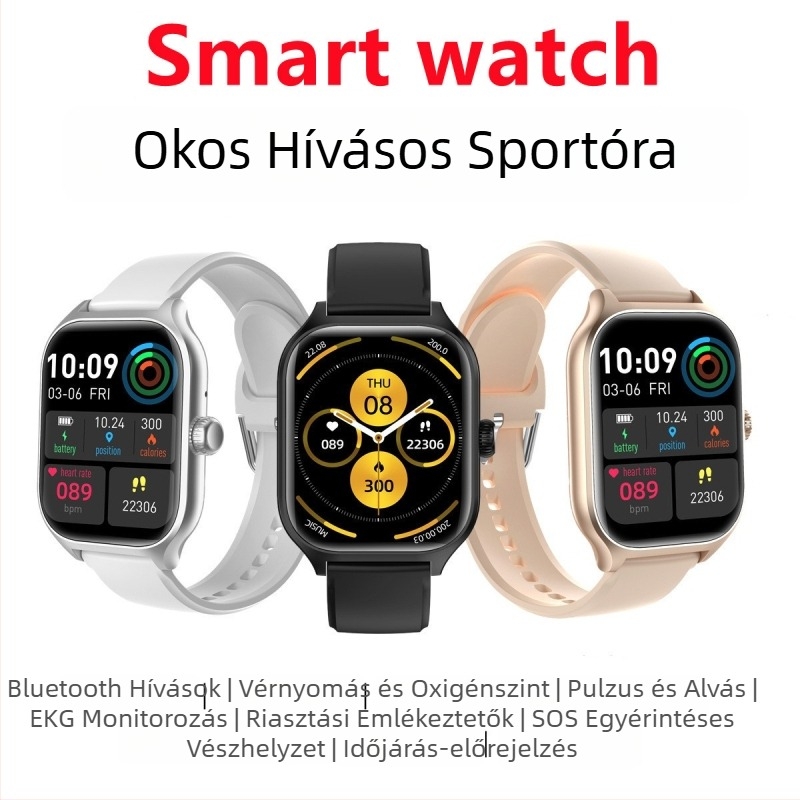 GTS4 Okosóra Bluetooth-hívásokkal, szívritmus-, vérnyomás- és vér oxigén-szint mérésével, alvásfigyeléssel, SOS értesítésekkel, sportos óra