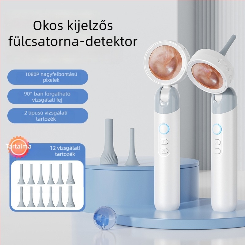 Kézi fülcsatorna detektor kijelzővel, fül-orr-gégészeti endoszkóp, mandulakövek detektálása, hordozható
