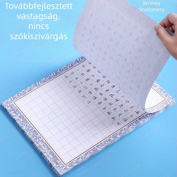 Napi írásgyakorlat négyzetes rácsos papíron általános iskolások számára — kaligrafia gyakorlófüzet