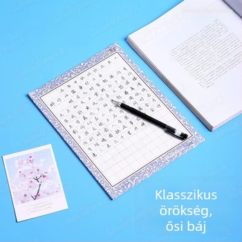 Napi írásgyakorlat négyzetes rácsos papíron általános iskolások számára — kaligrafia gyakorlófüzet