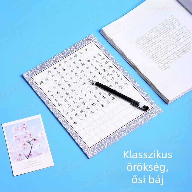 Napi írásgyakorlat négyzetes rácsos papíron általános iskolások számára — kaligrafia gyakorlófüzet
