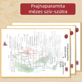 Új Nyugodt Elme Heart Sutra Kaligráfia Másoló Készlet Kemény Tollhoz – Kezdőknek, Kis Szabályos Betűtípus, Arany Kontúrral