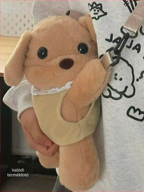 Japán stílusú aranyos plüss kutya alakú táska, keresztpántos női válltáska