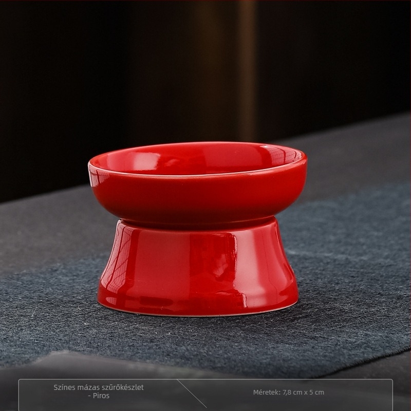 Fehér porcelánból készült teáskészlet kiegyenlítő pohárral a hagyományos kínai tea ceremóniához, 230 ml