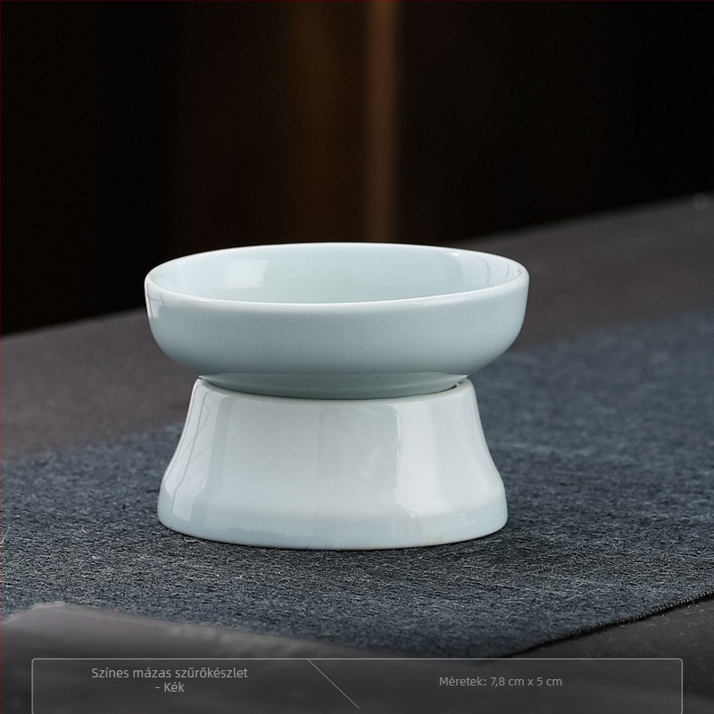Fehér porcelánból készült teáskészlet kiegyenlítő pohárral a hagyományos kínai tea ceremóniához, 230 ml
